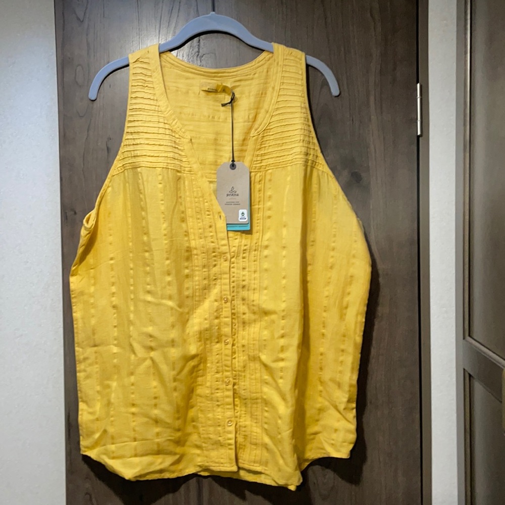 Prana sleeveless button down